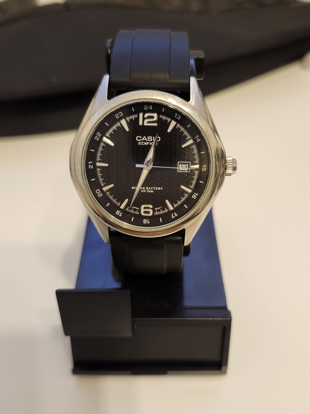 Casio Edifice 10 Year Battery Black Dress 39mm Watch